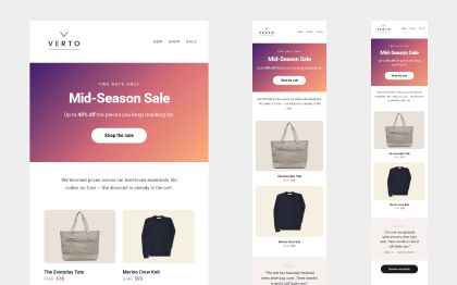 VERTO Mid-Season Sale Email Template