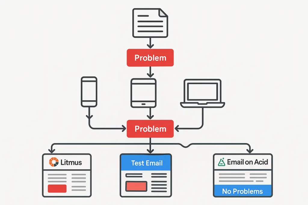 Sending any campaign, test how your email looks across major email clients and devices
