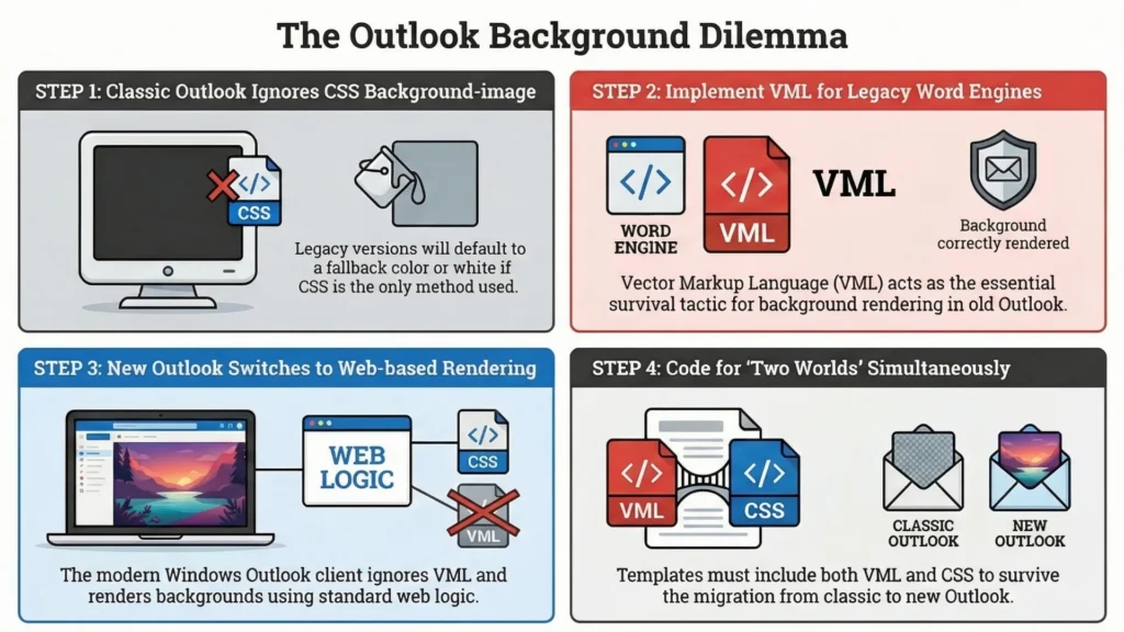CSS background-image - ignored in classic Outlook