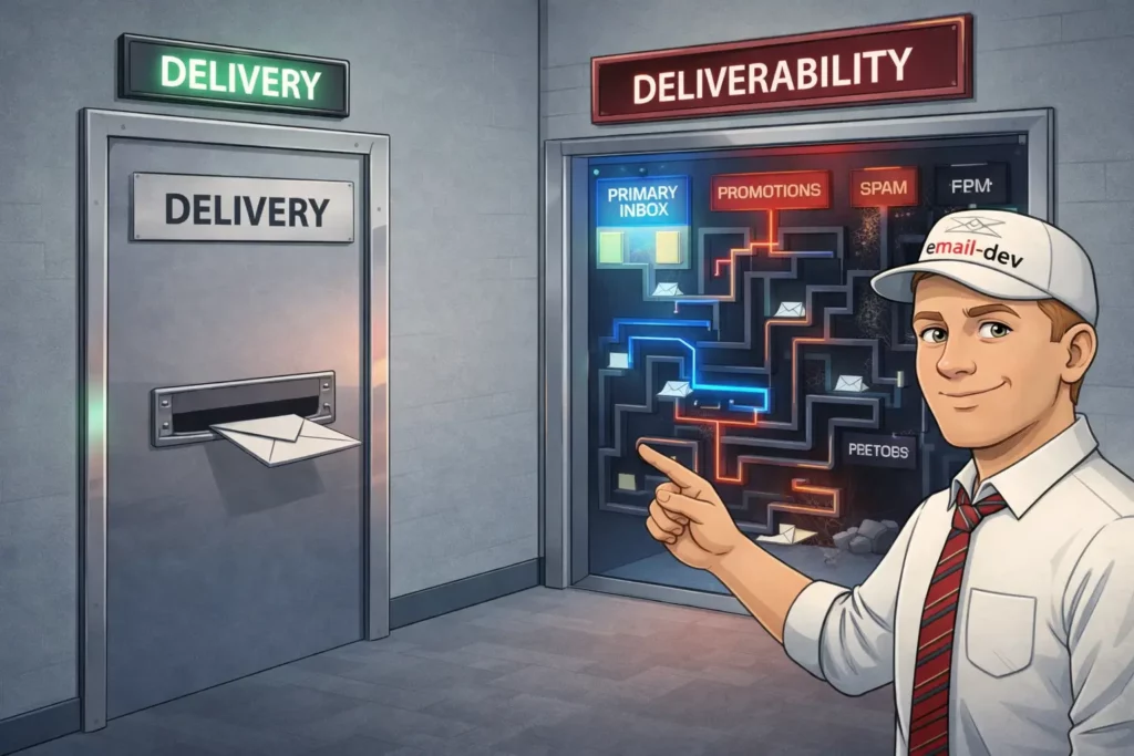 Understanding email deliverability testing vs delivery - why the distinction matters