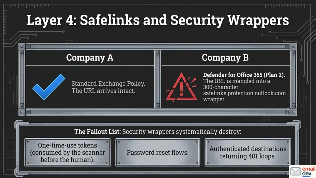 the broken links in email that were fine when you sent them